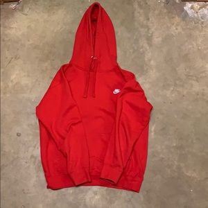 Fleece Nike red hoodie large